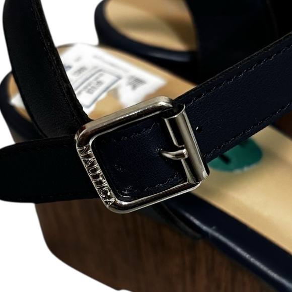 NAUTICA - NWT - SIZE 7.5 - THE DANVERS 7 STYLE - NAVY PLATFORM SANDALS - S6 - Picture 7 of 14